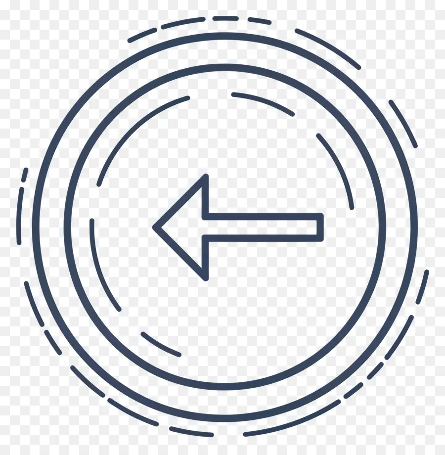 Flecha Izquierda，Icono Circular PNG