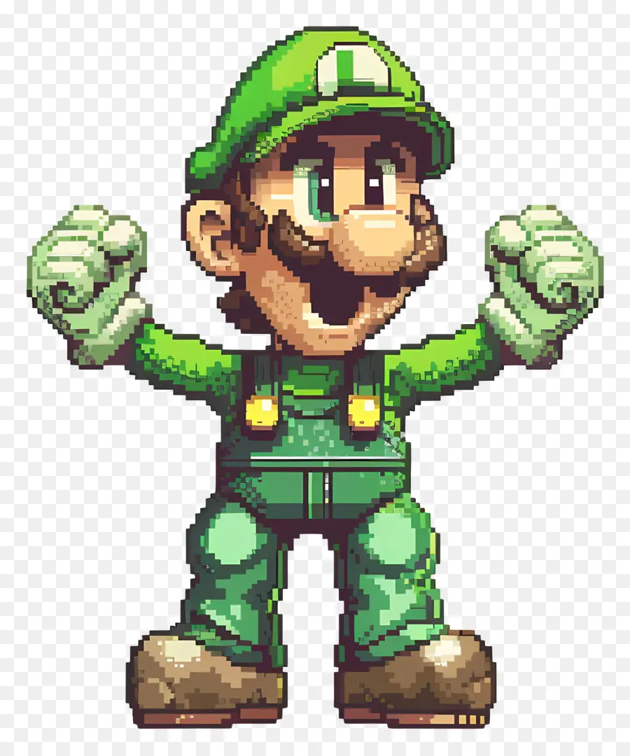 Luigi De 8 Bits，Mario PNG
