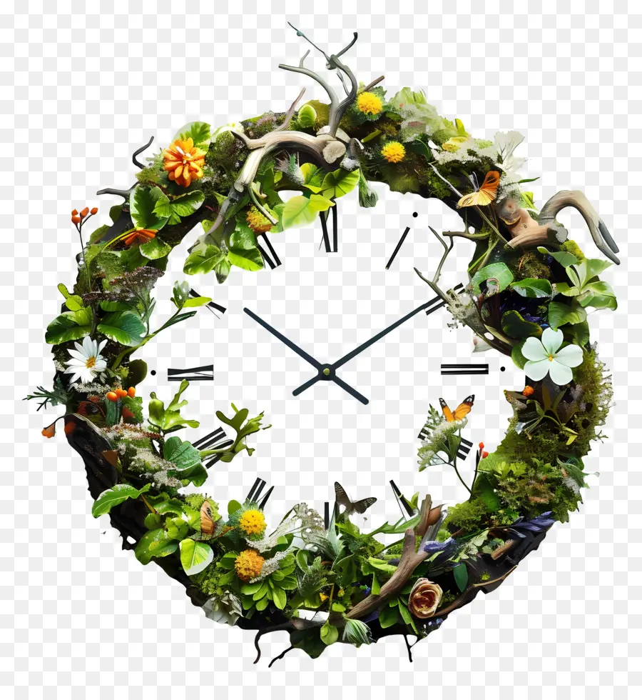 Reloj，Reloj Floral PNG