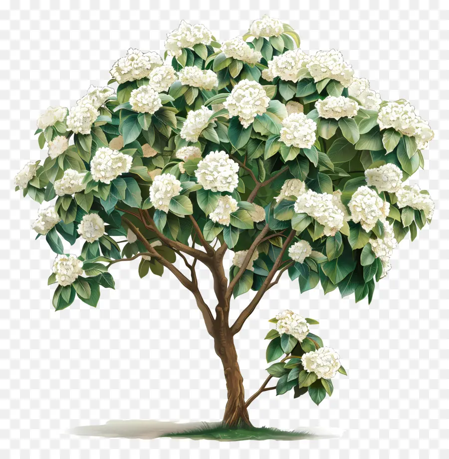 árbol De Hortensias Tropicales，árbol Floreciente PNG