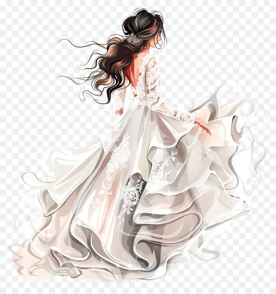 Vestido De Novia De Novia，Mujer Vestida PNG