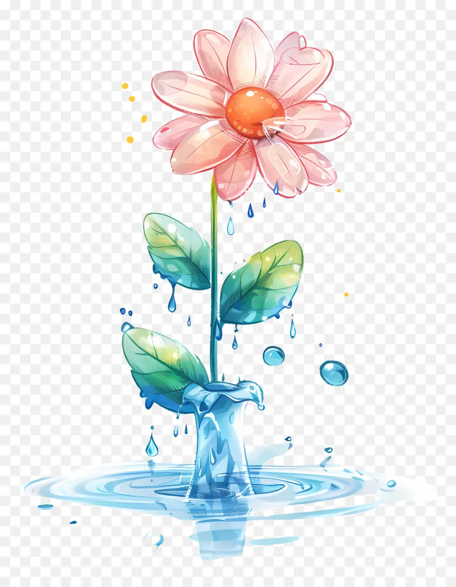 Agua，Flor PNG