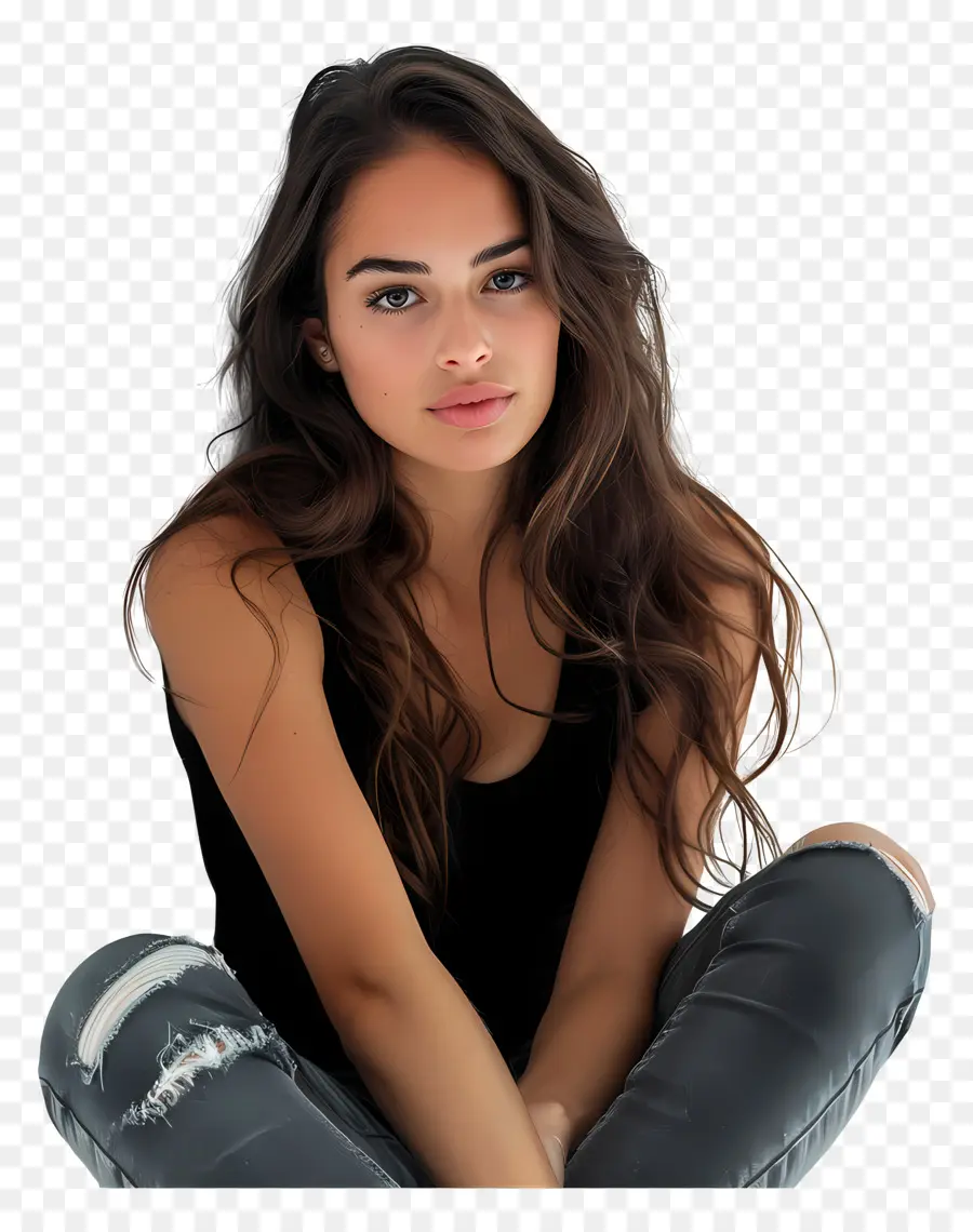 Mujer Sentada，Mujer PNG