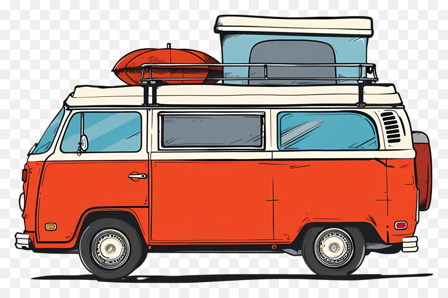 Día De Viaje Por Carretera，Volkswagen Bus PNG