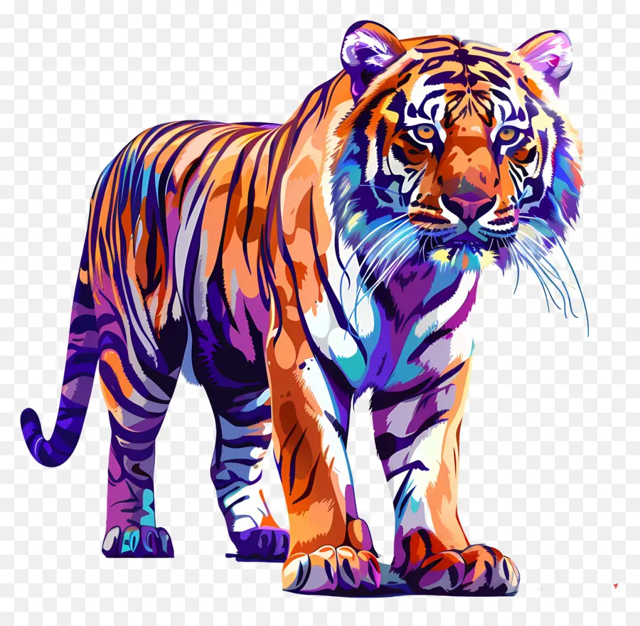 Tigre De Bengala Real，Tigre Colorido PNG