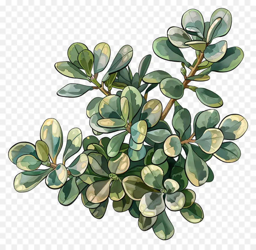 Planta De Jade Abigarrado，árbol Frondoso PNG