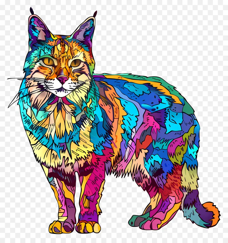 Gato Salvaje，Colorido Gato PNG