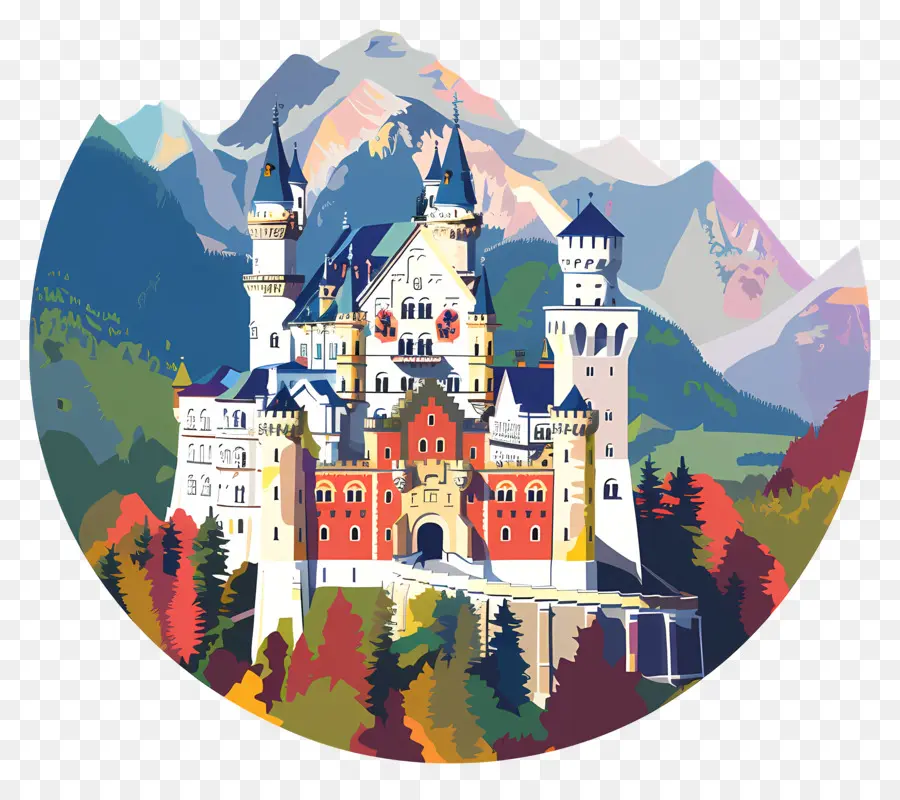 Castillo De Neuschwanstein，Castillo De Pastel PNG