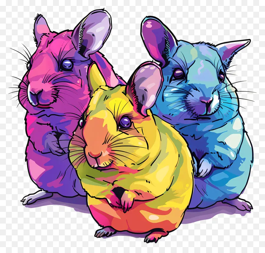 Chinchilla，Conejos Coloridos PNG