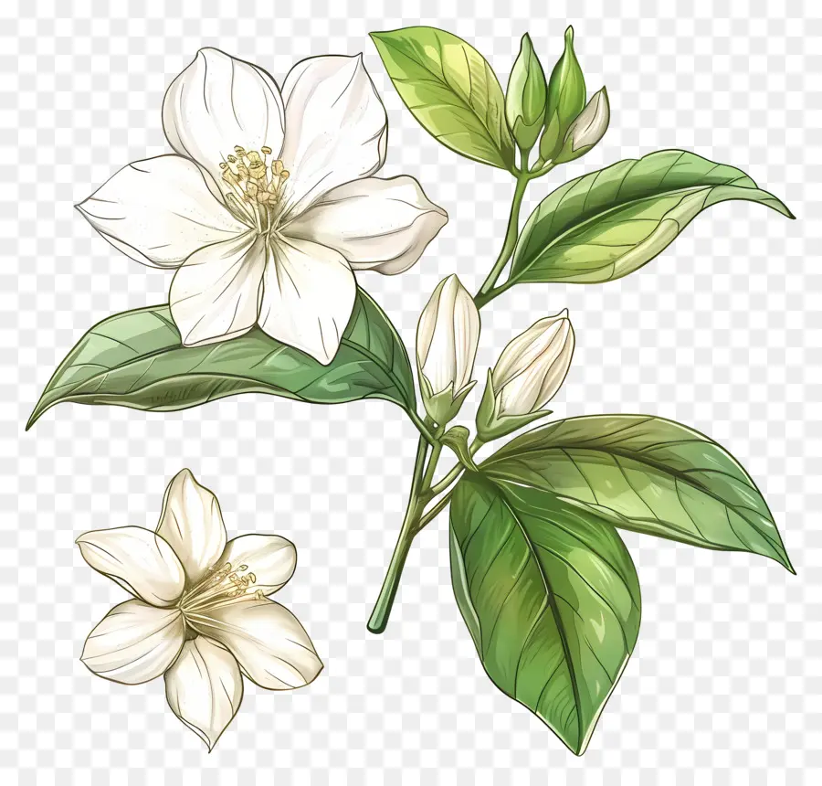 Flor De Jazmín，Flor Blanca PNG