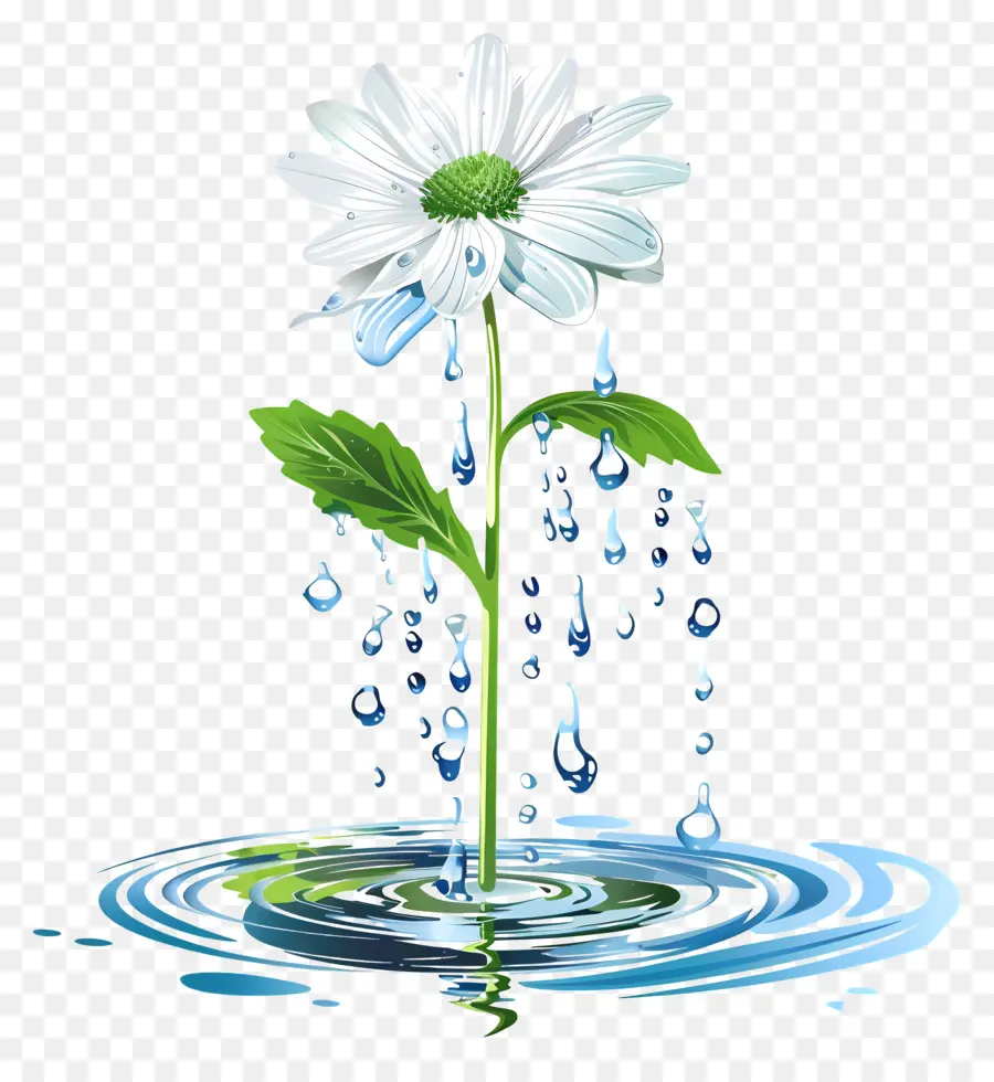 Agua，Flor PNG