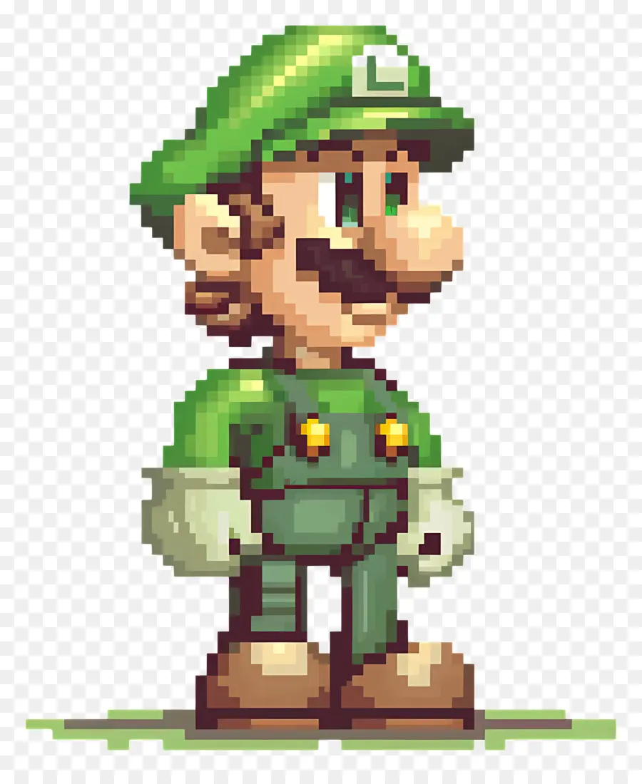 Luigi De 8 Bits，Pixelada PNG