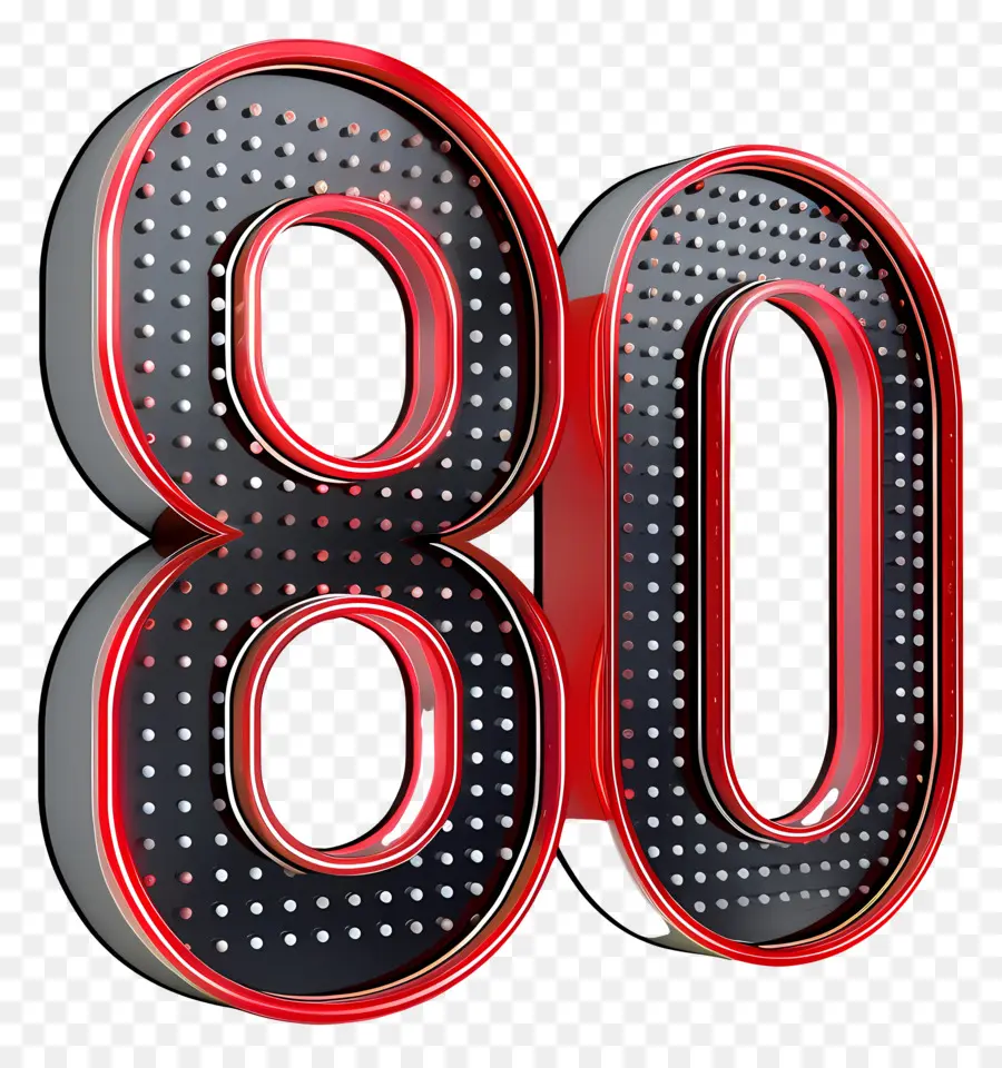 Numero 80，Rojo PNG