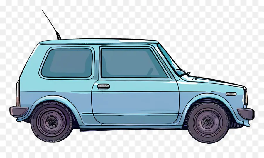 Doodle Coche，Coche Azul PNG