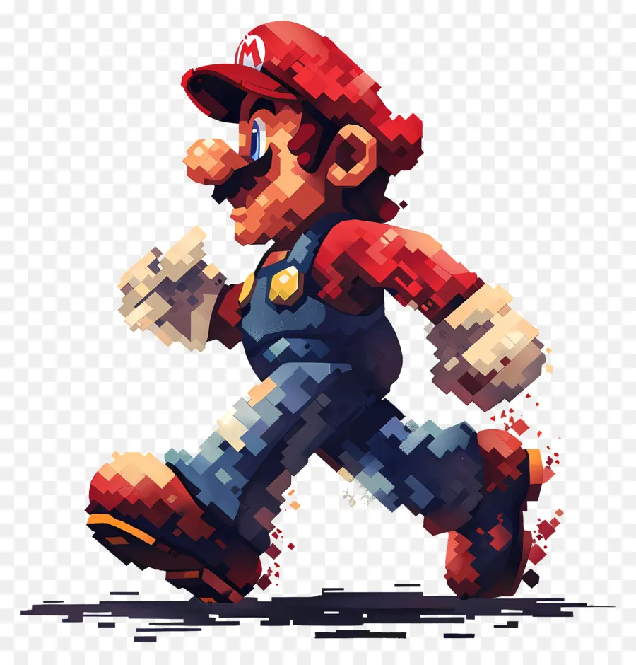 Caminando 8 Bits Mario，Mario Pixelado PNG