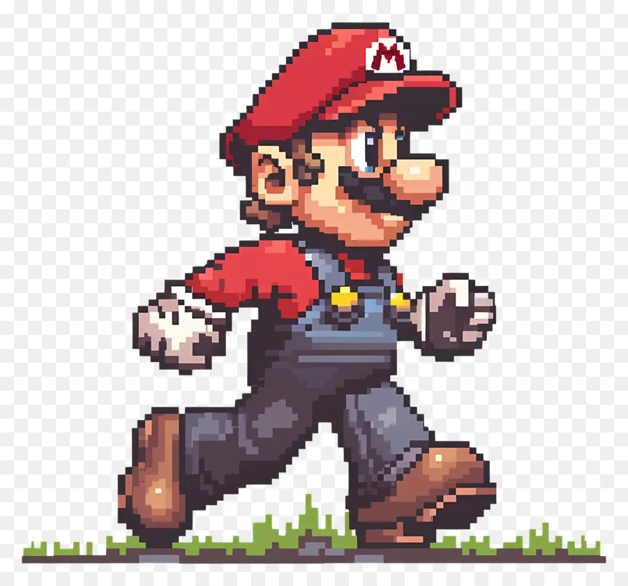 Caminar 8 Bit Mario，Pixel Art PNG