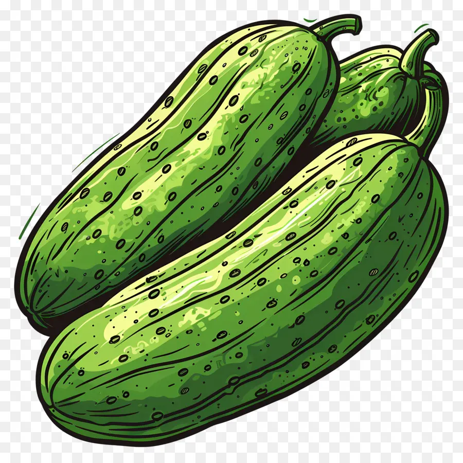 Los Pepinos，Las Verduras De Color Verde PNG