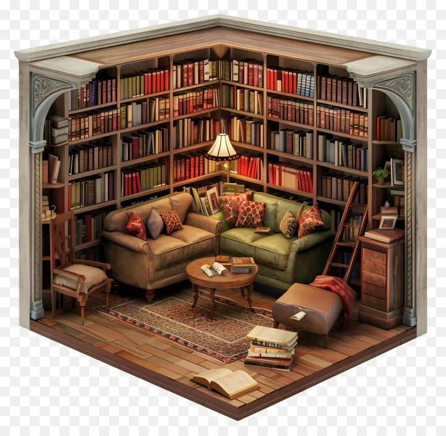 Sala De Lectura，Bookshelf PNG