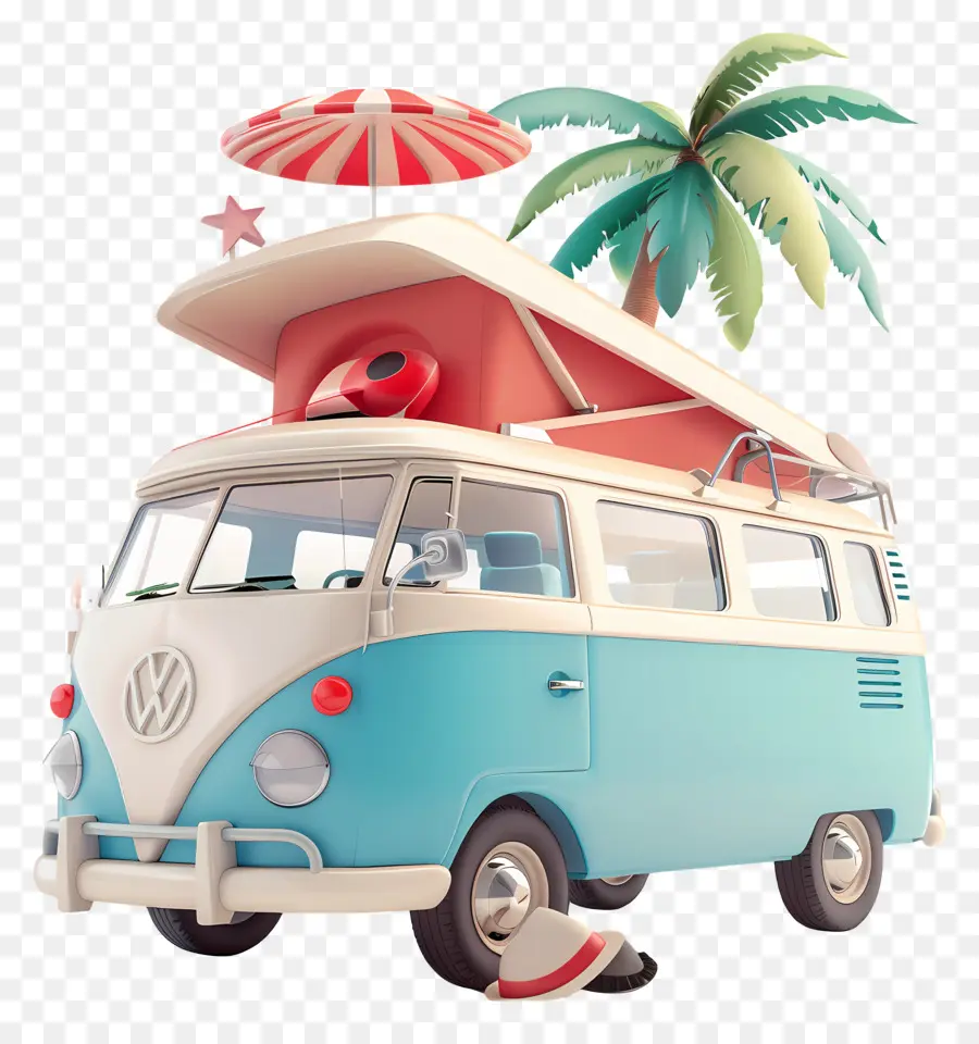 Día De Viaje Por Carretera，Volkswagen Bus PNG