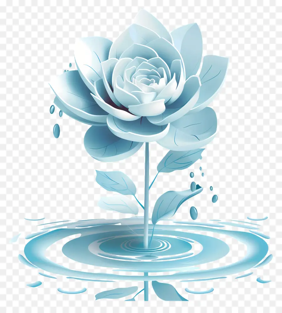 Agua，Flor PNG