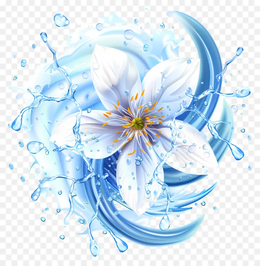 Agua，Flor PNG