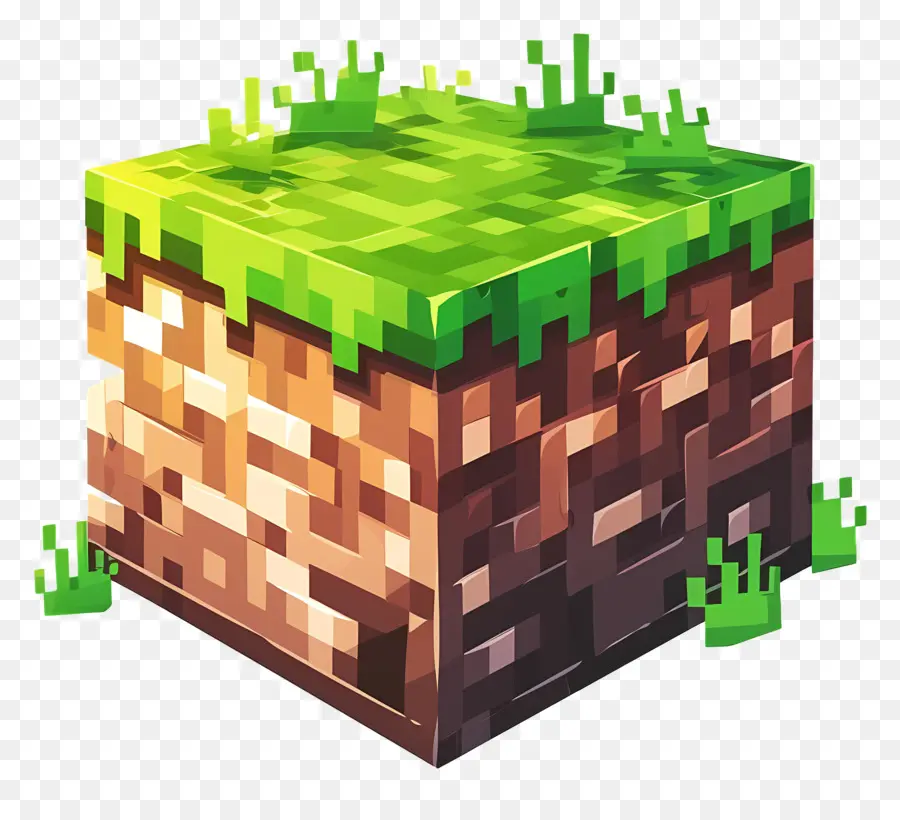 Minecraft Pixel，La Hierba Verde PNG