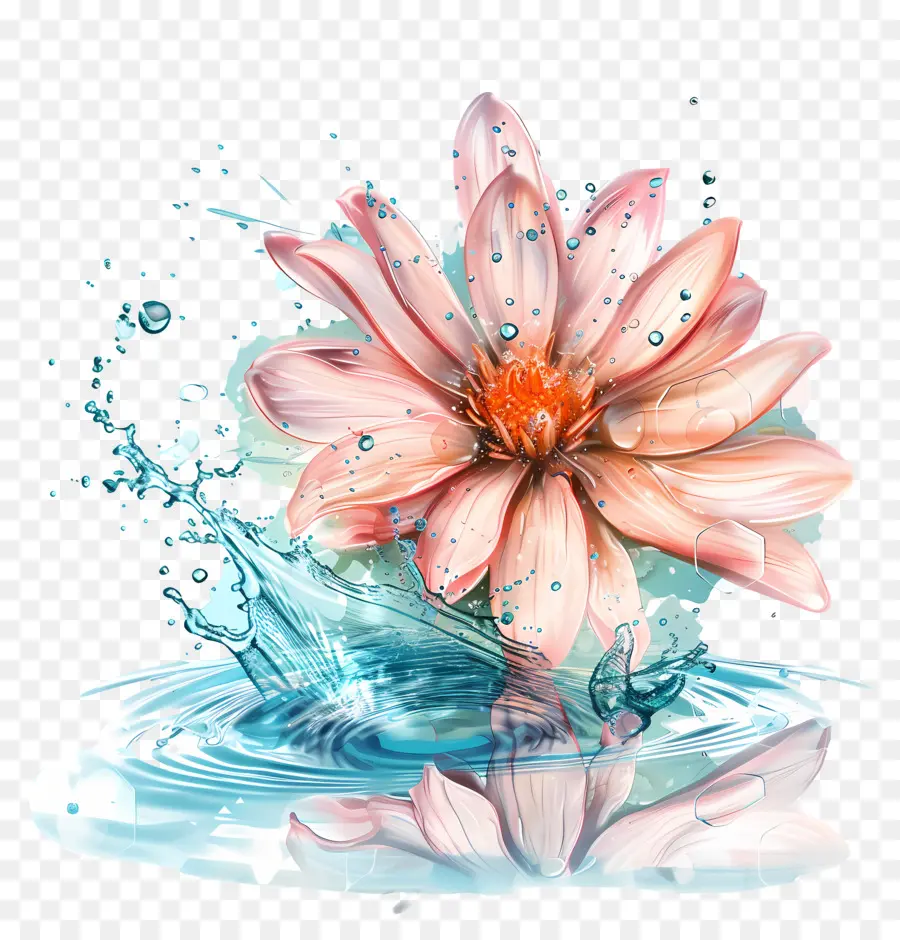 Agua，Flor PNG