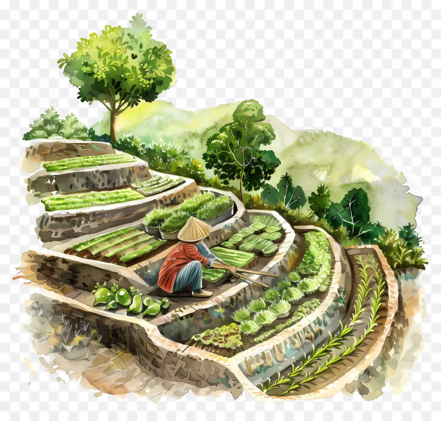 Agricultura De Terraza，Agricultor PNG