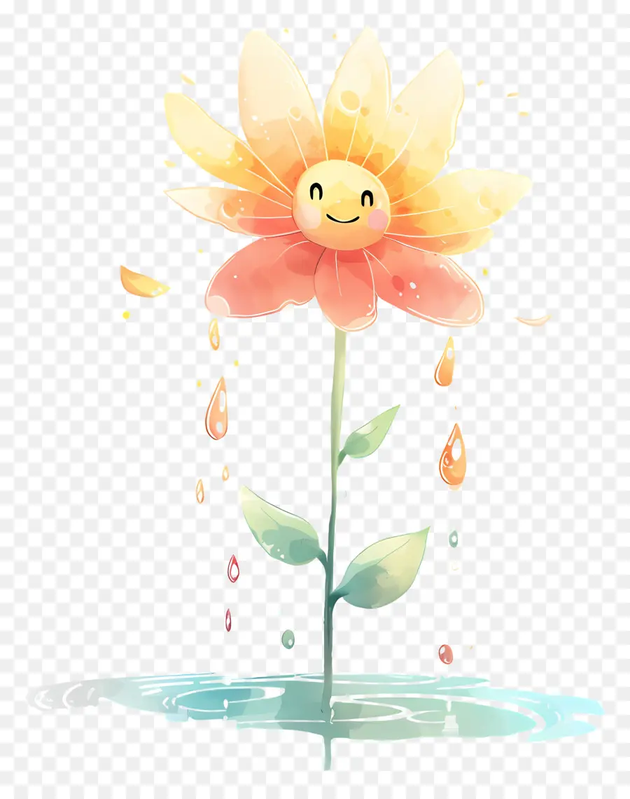 Agua，Flor PNG