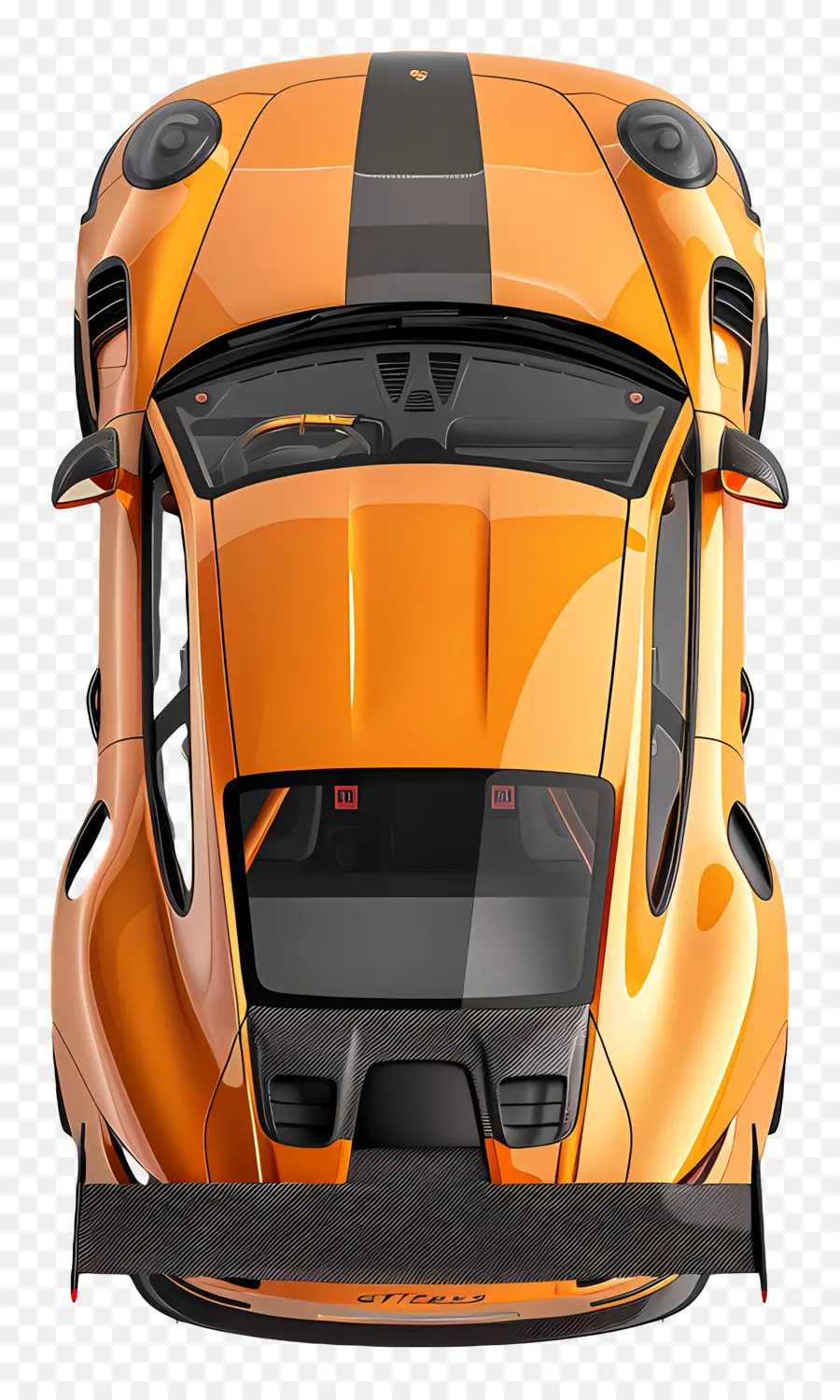 Coche De La Vista Superior，Orange Coche PNG