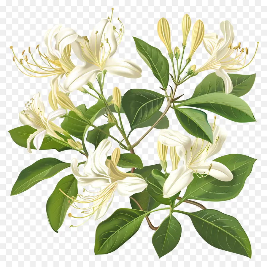 Flores De Madreselva，Flores De Lila Blanca PNG