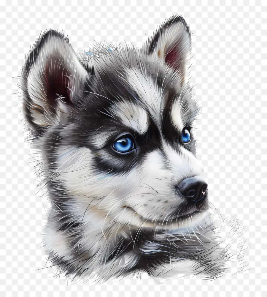 Husky Cachorro，Los Ojos Azules PNG