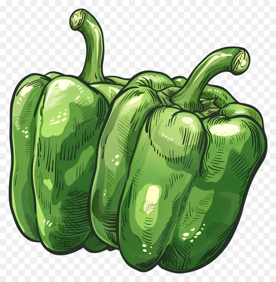 Pimientos Verdes，Productos Frescos PNG