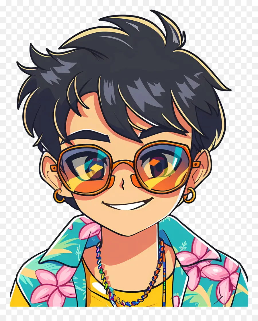 Anime Girl，Camisa Hawaiana PNG