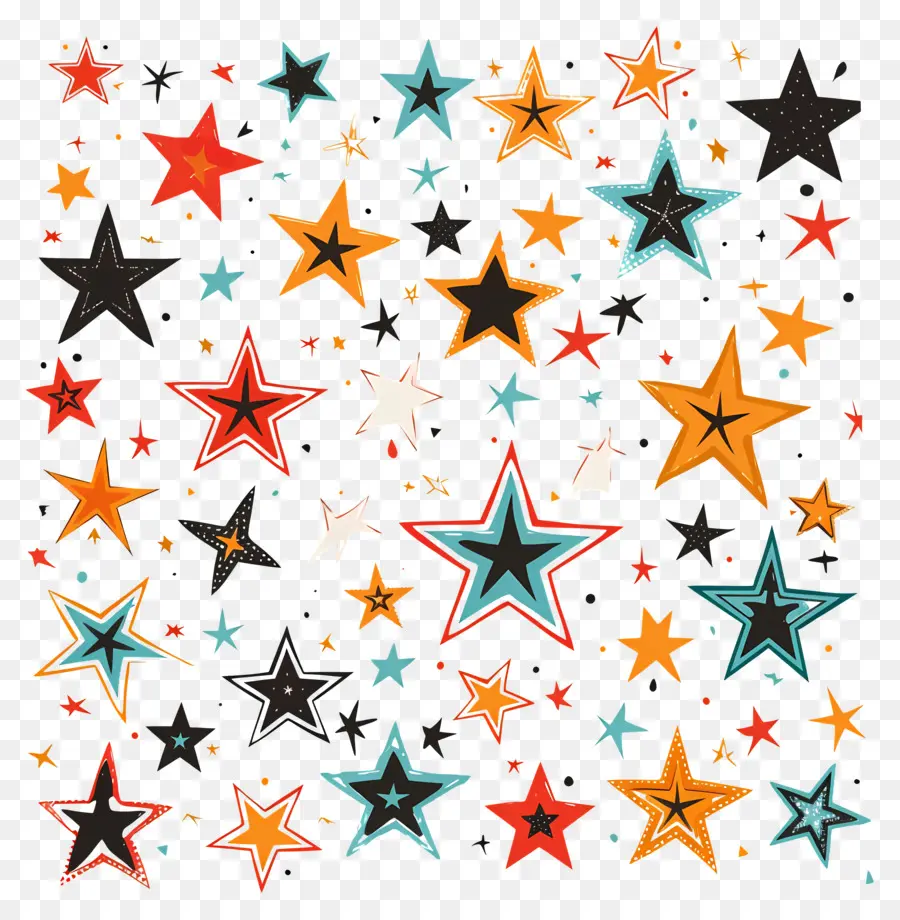 Estrellas，Patrón De Cuadrícula PNG