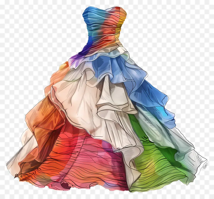 Vestido De Fiesta De Bodas，Vestido Colorido PNG