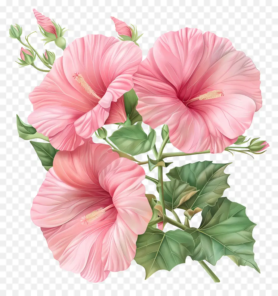 Gloria De La Mañana Rosa，Flores De Hibisco Rosa PNG