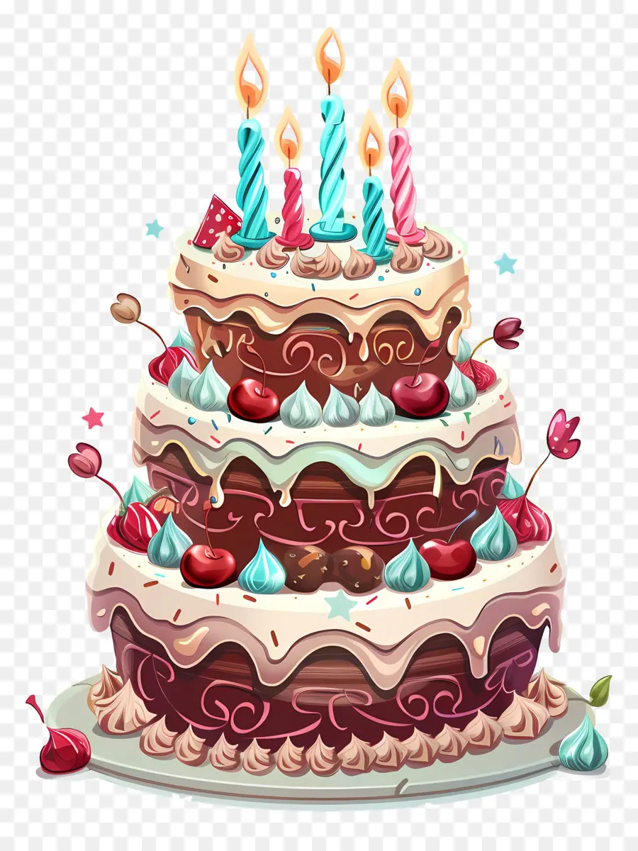 Pastel De Cumpleaños，De Dibujos Animados De La Torta PNG