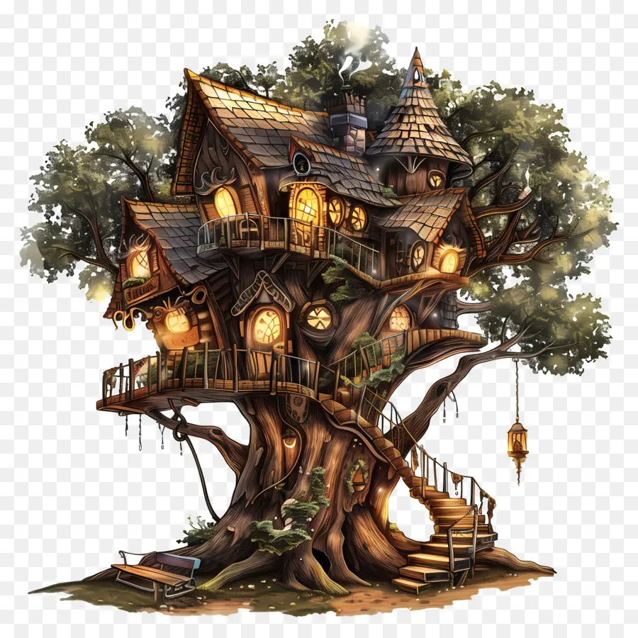 Casa Del árbol Mágico，La Casa En El árbol PNG