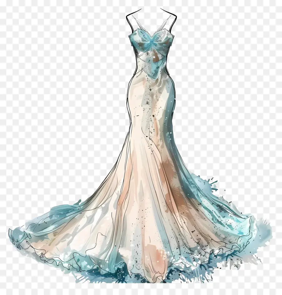 Vestido De Novia Sirena，Vestido Elegante PNG