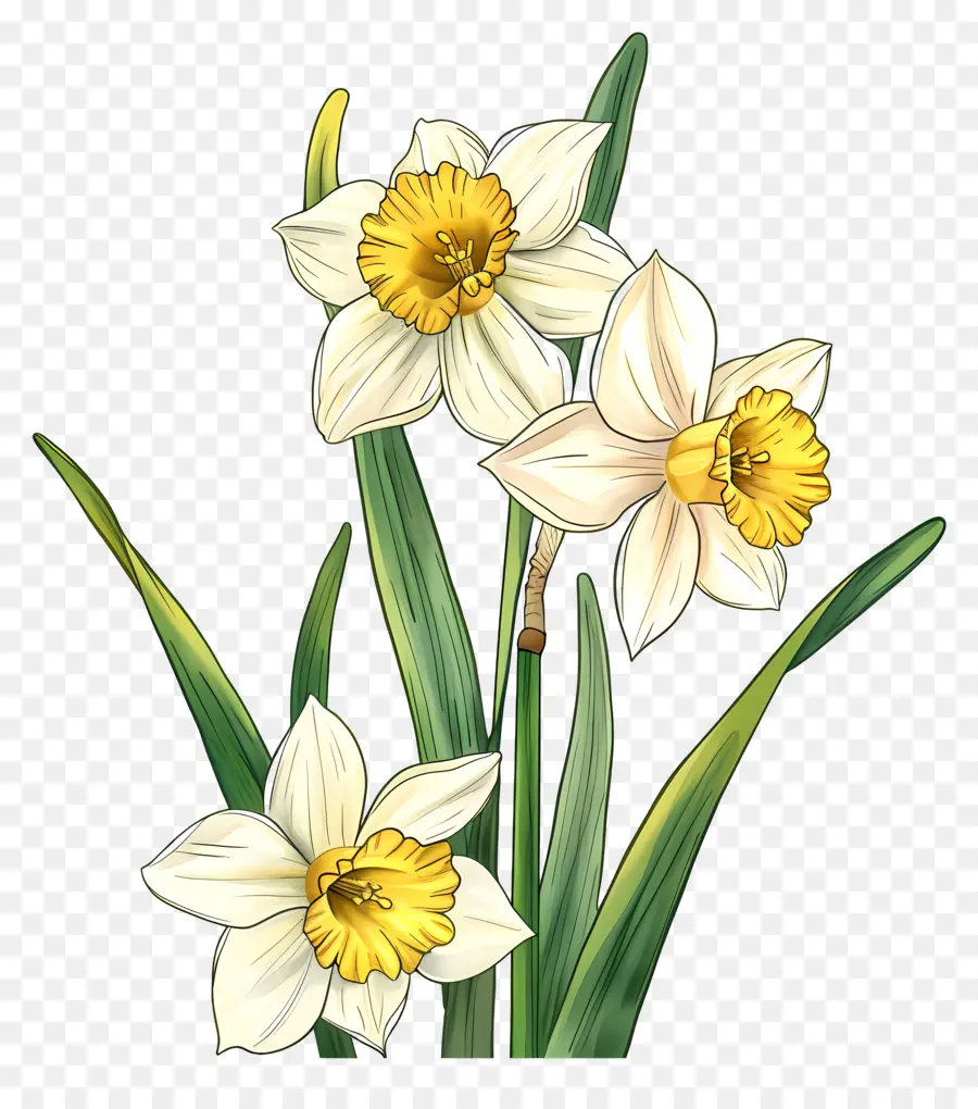 Flores De Narciso，Narcisos Amarillos PNG