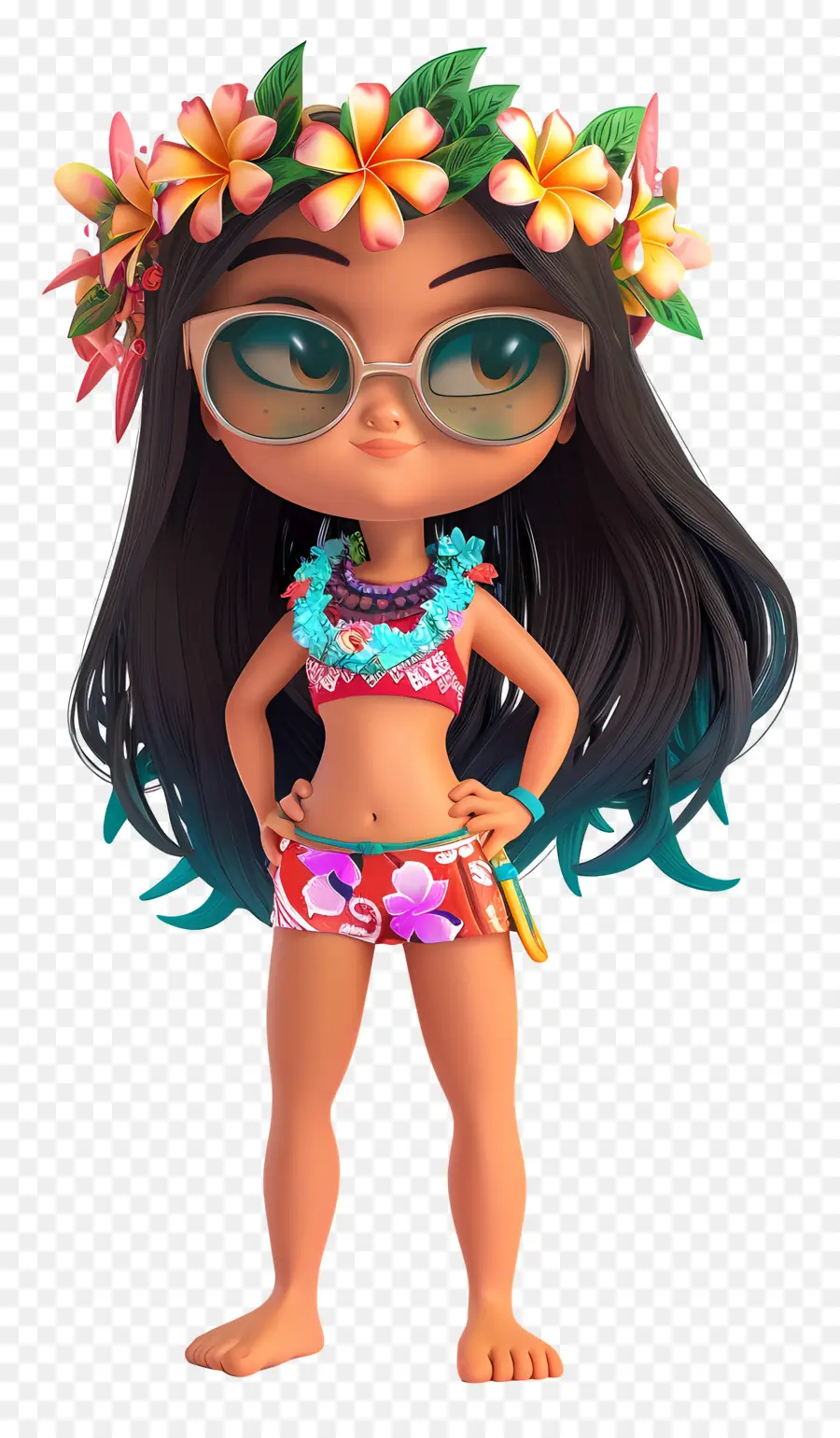 Dibujos Animados De Niña Hawaiana，Niña De Dibujos Animados PNG