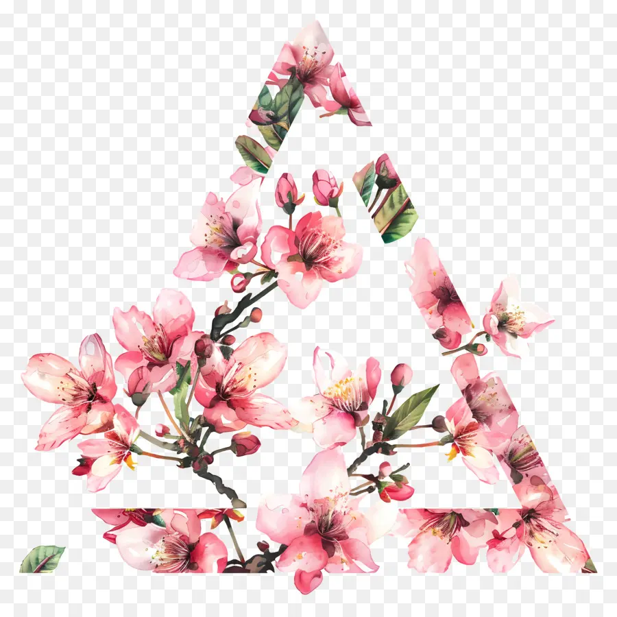 Triángulo Floral，Diseño Floral PNG
