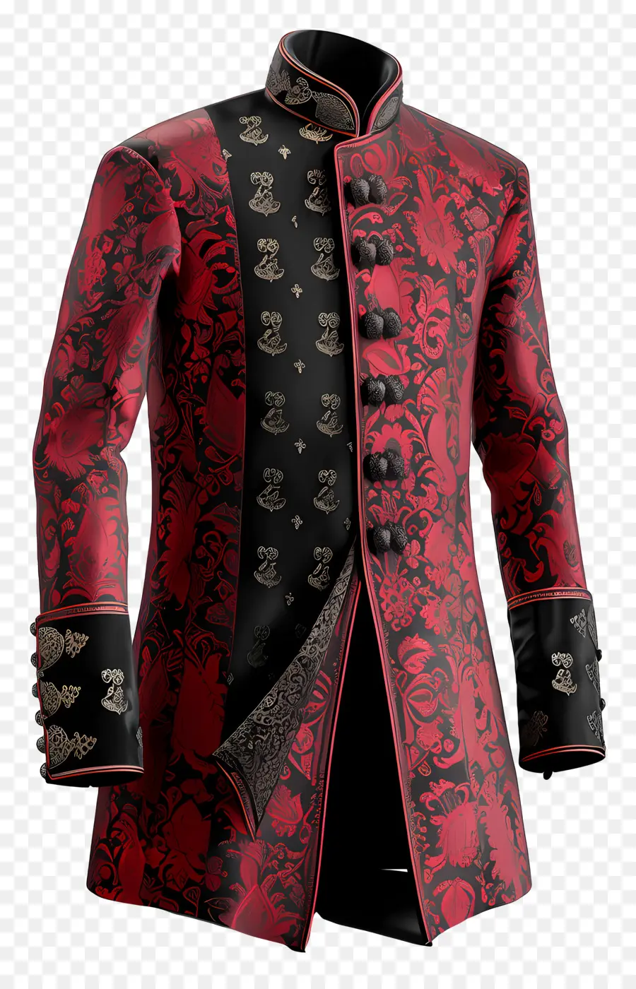 Ropa Formal Pakistán，Abrigo En Rojo Y Negro PNG