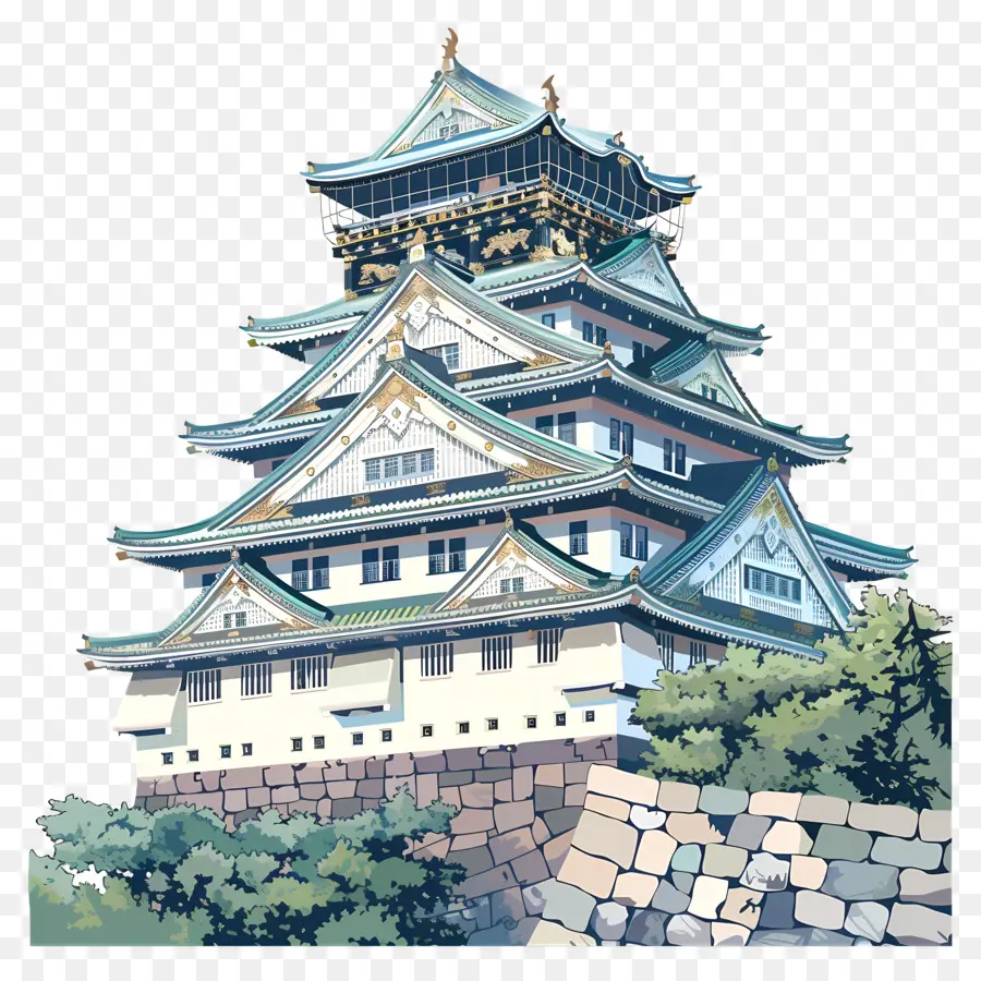 Castillo De Osaka，Castillo Japonés PNG