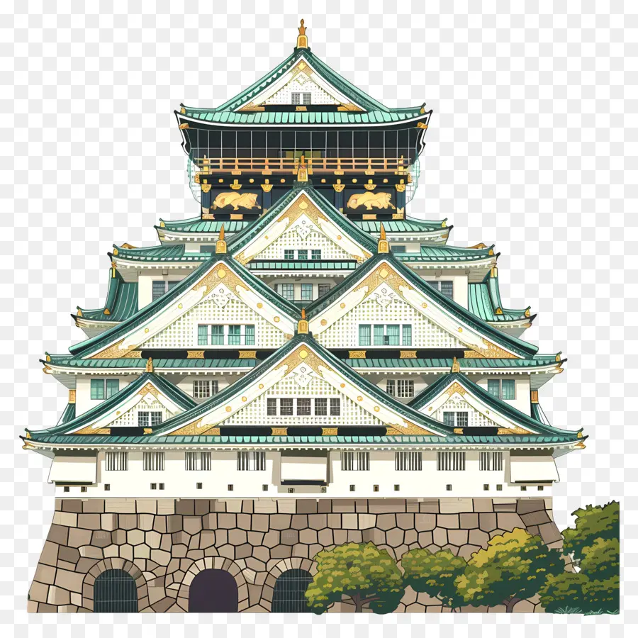 Castillo De Osaka，Castillo Japonés PNG