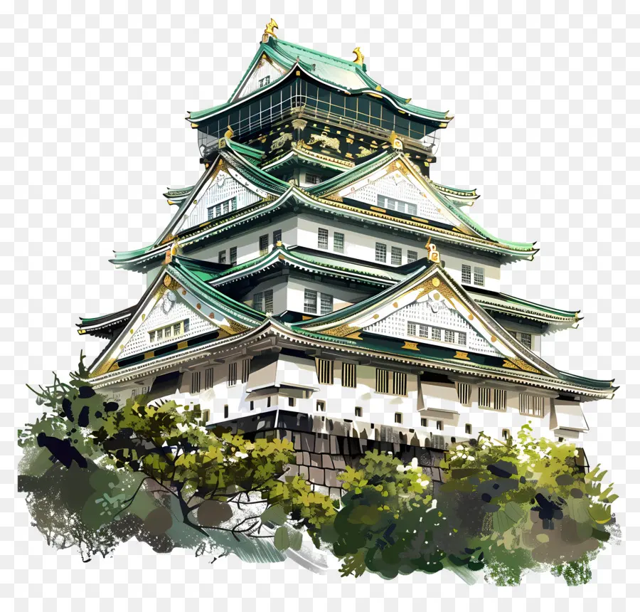 Castillo De Osaka，Castillo Japonés PNG