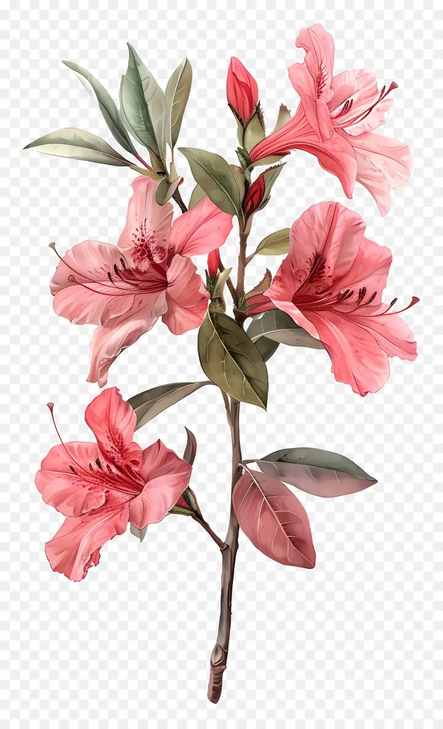 Flor De Azalea，Flores De Color Rosa PNG