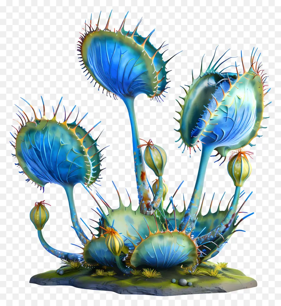 Trampa De Mosca Azul De Venus，Planta Multicolor PNG