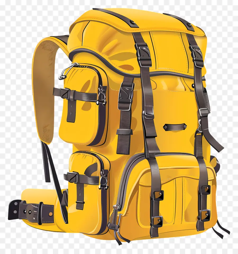 Mochila De Viaje Grande Y Amarillo，Mochila Grande PNG